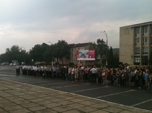 My tutor's apartment building behind the billboard.